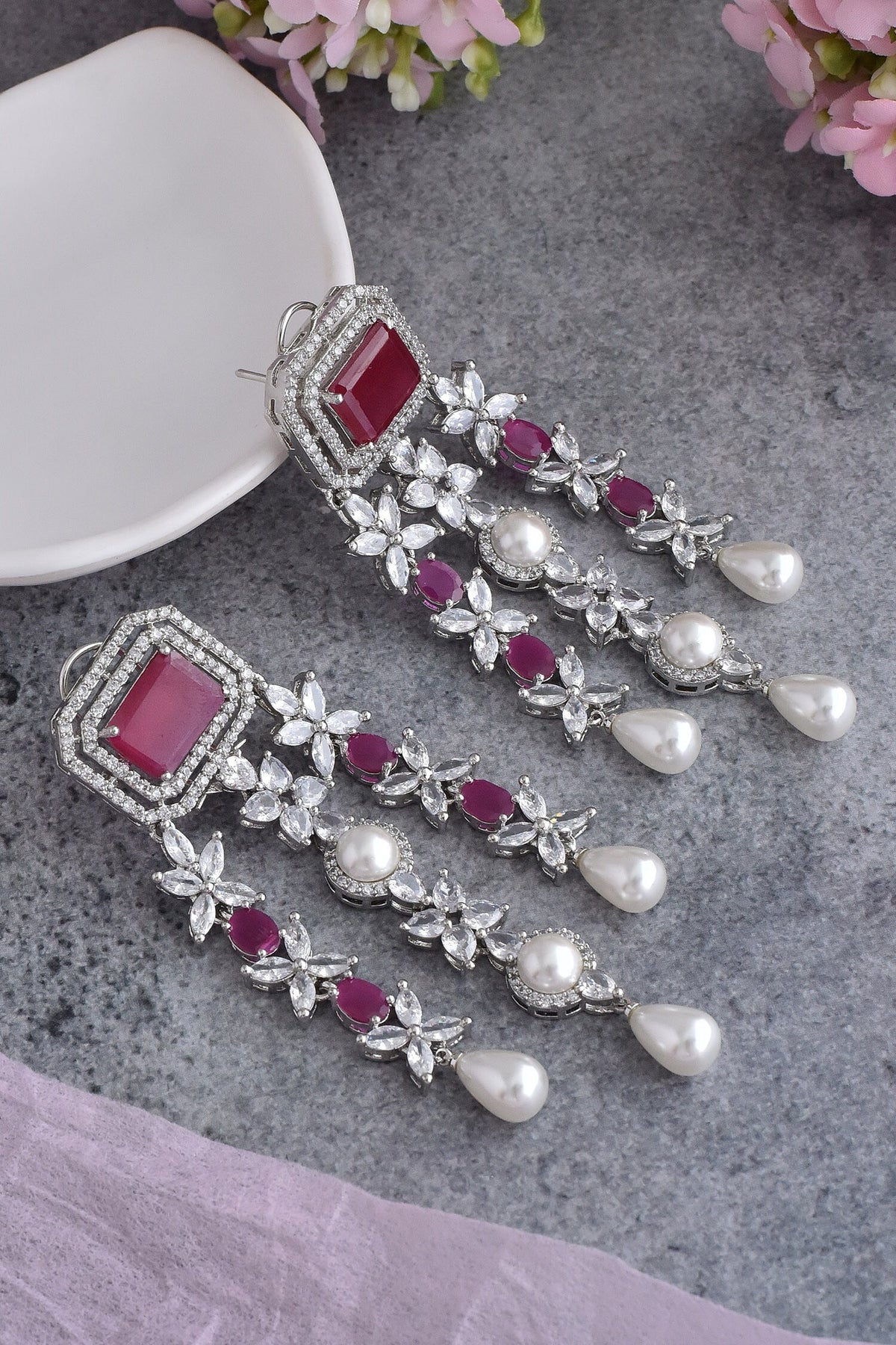 Zirconia Embellished Earrings 