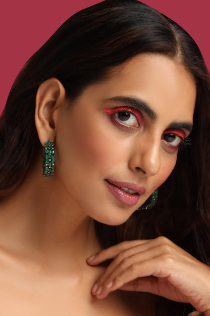 Zirconia Embellished Hoops 