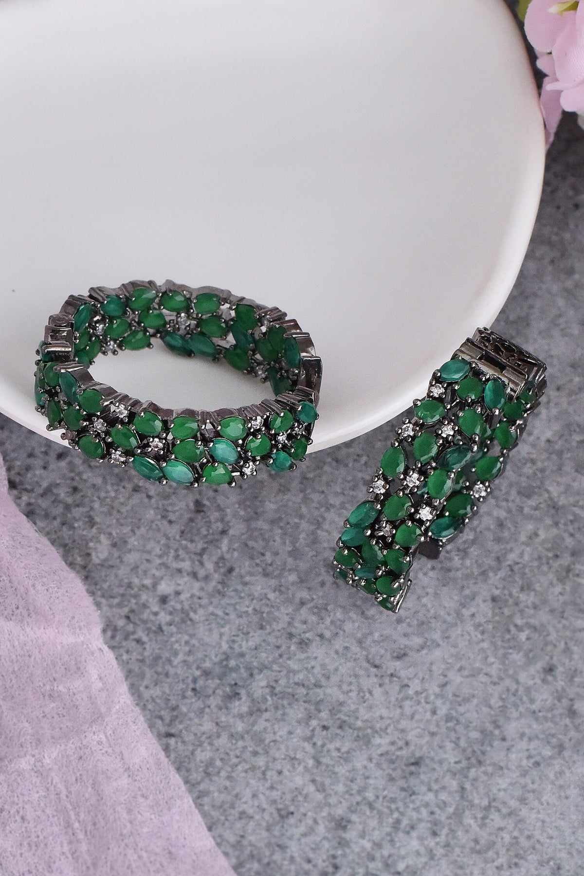 Zirconia Embellished Hoops 