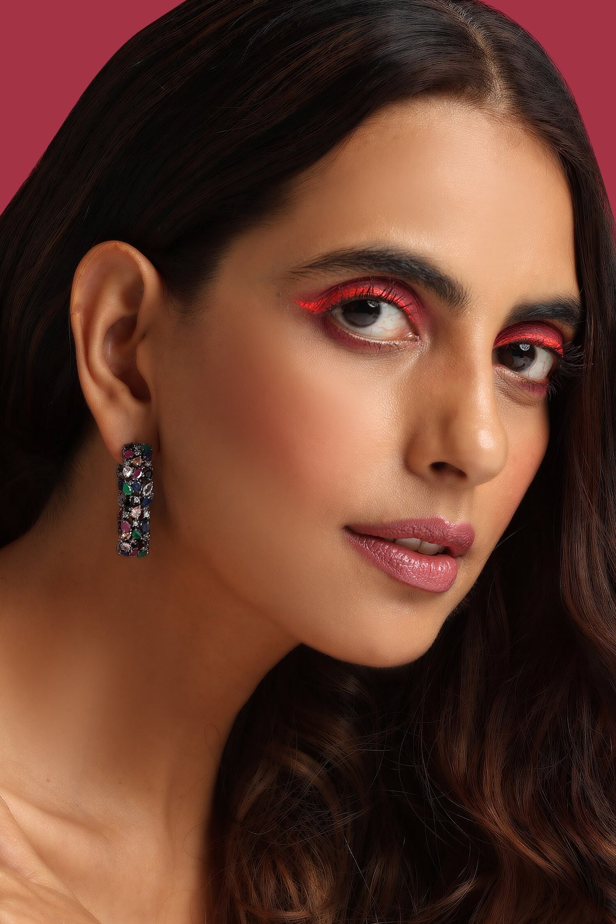 Zirconia Embellished Hoops 
