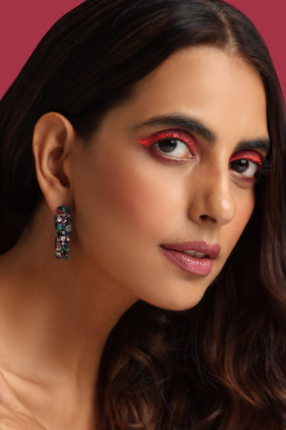 Zirconia Embellished Hoops 