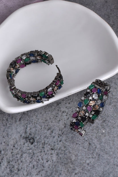 Zirconia Embellished Hoops 