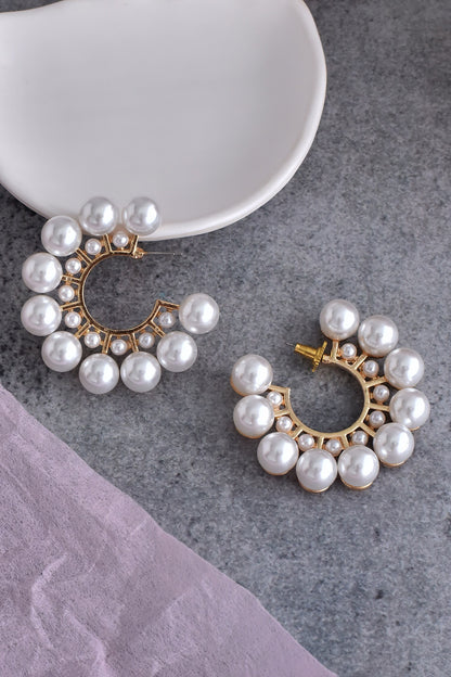 Pearl Embellished Hoops 