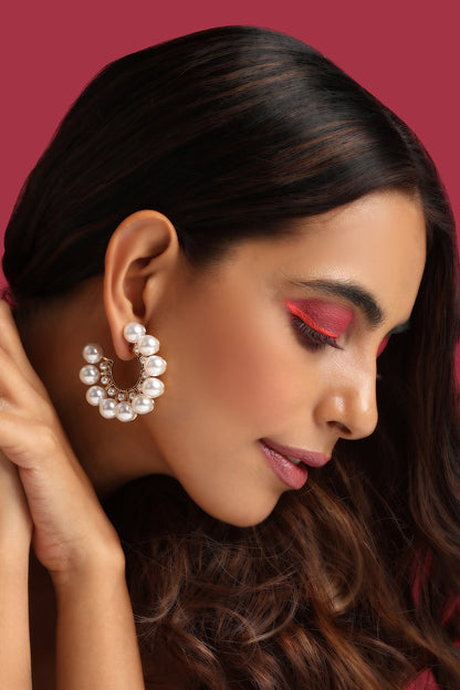 Pearl Embellished Hoops 
