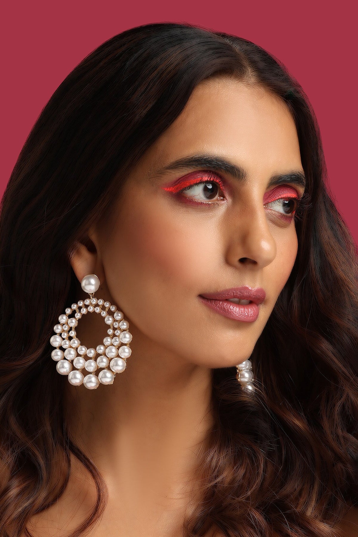 Pearl Embellished Dangler Earrings 