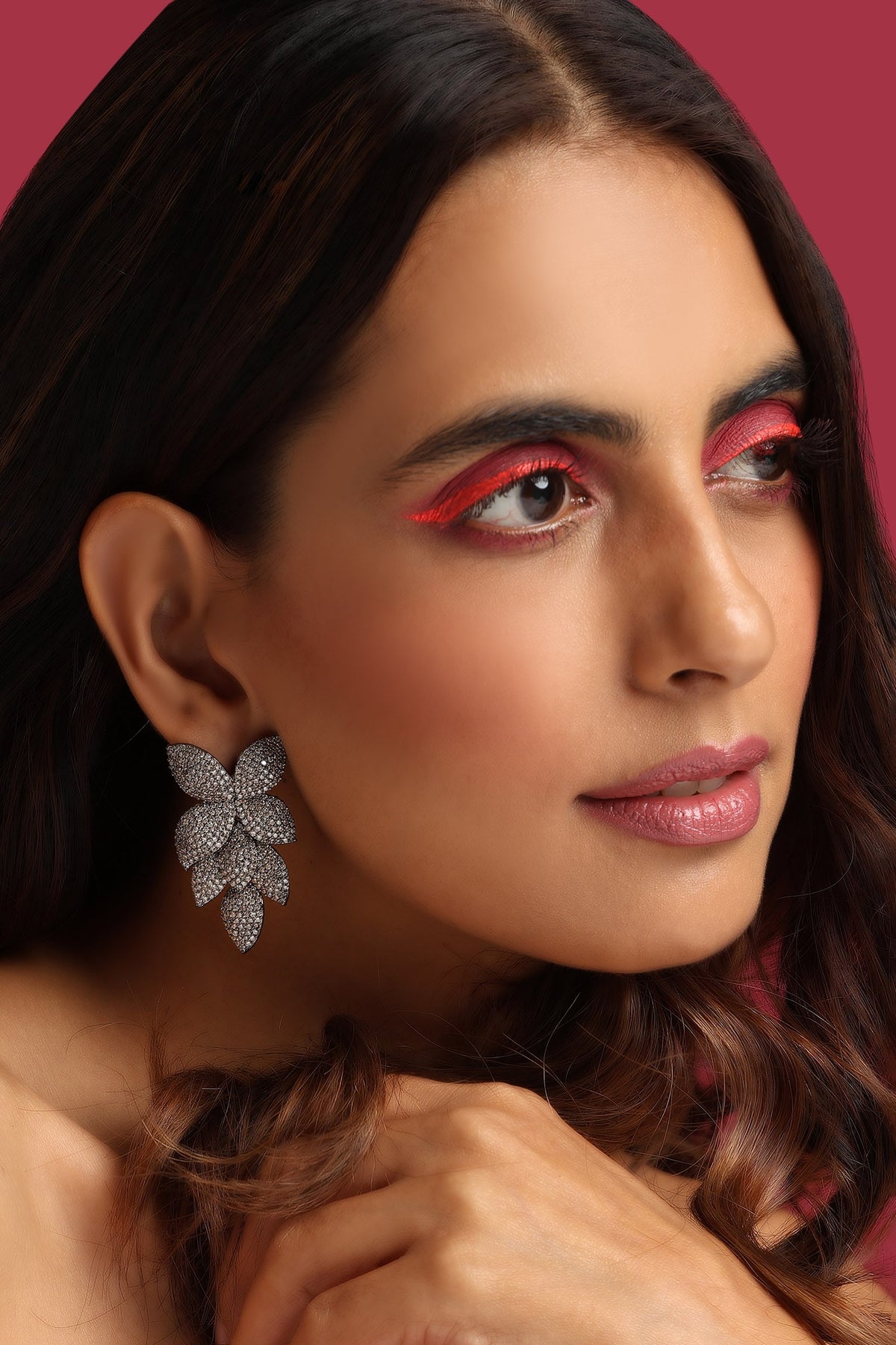 Zirconia Embellished Dangler Earrings 