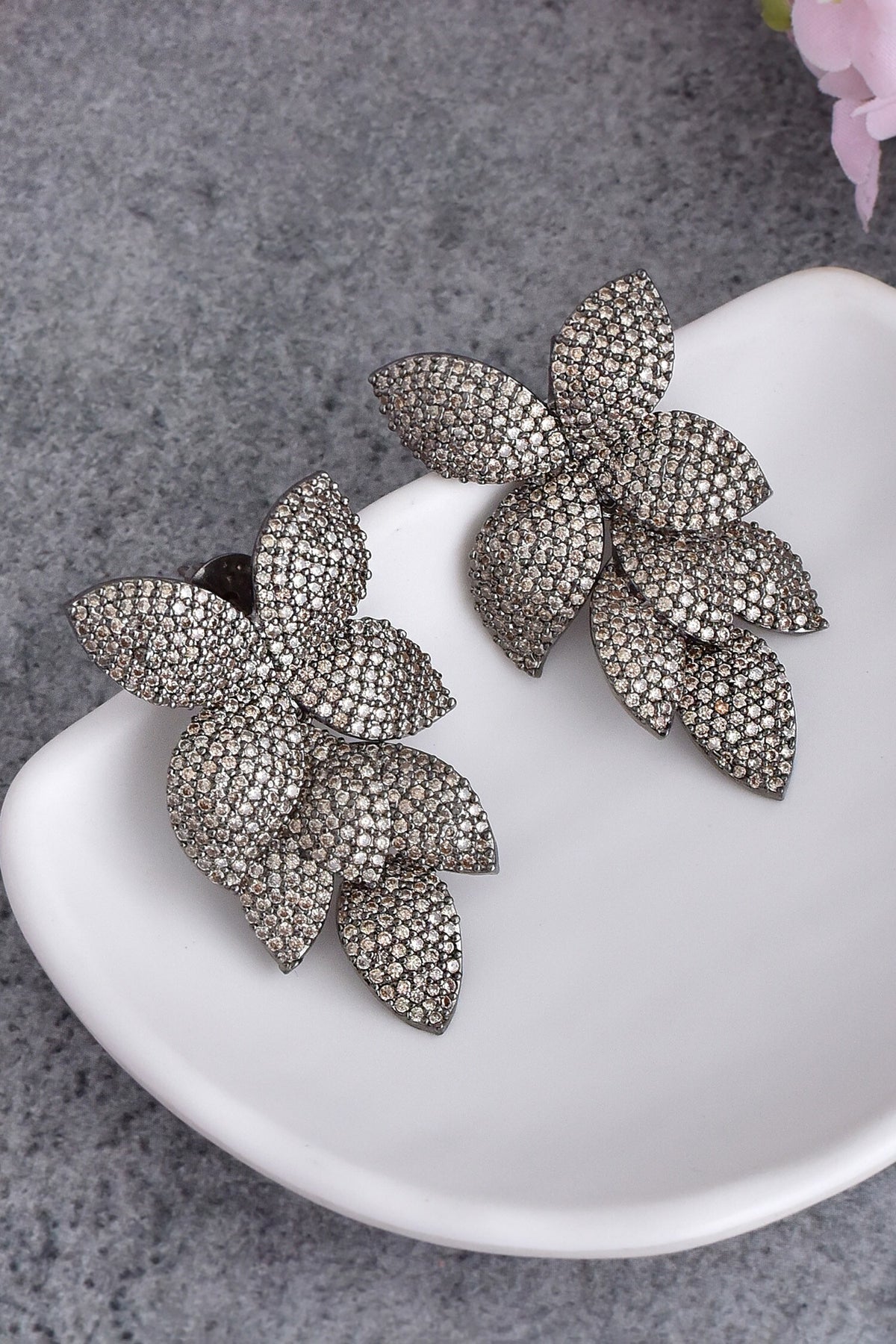 Zirconia Embellished Dangler Earrings 