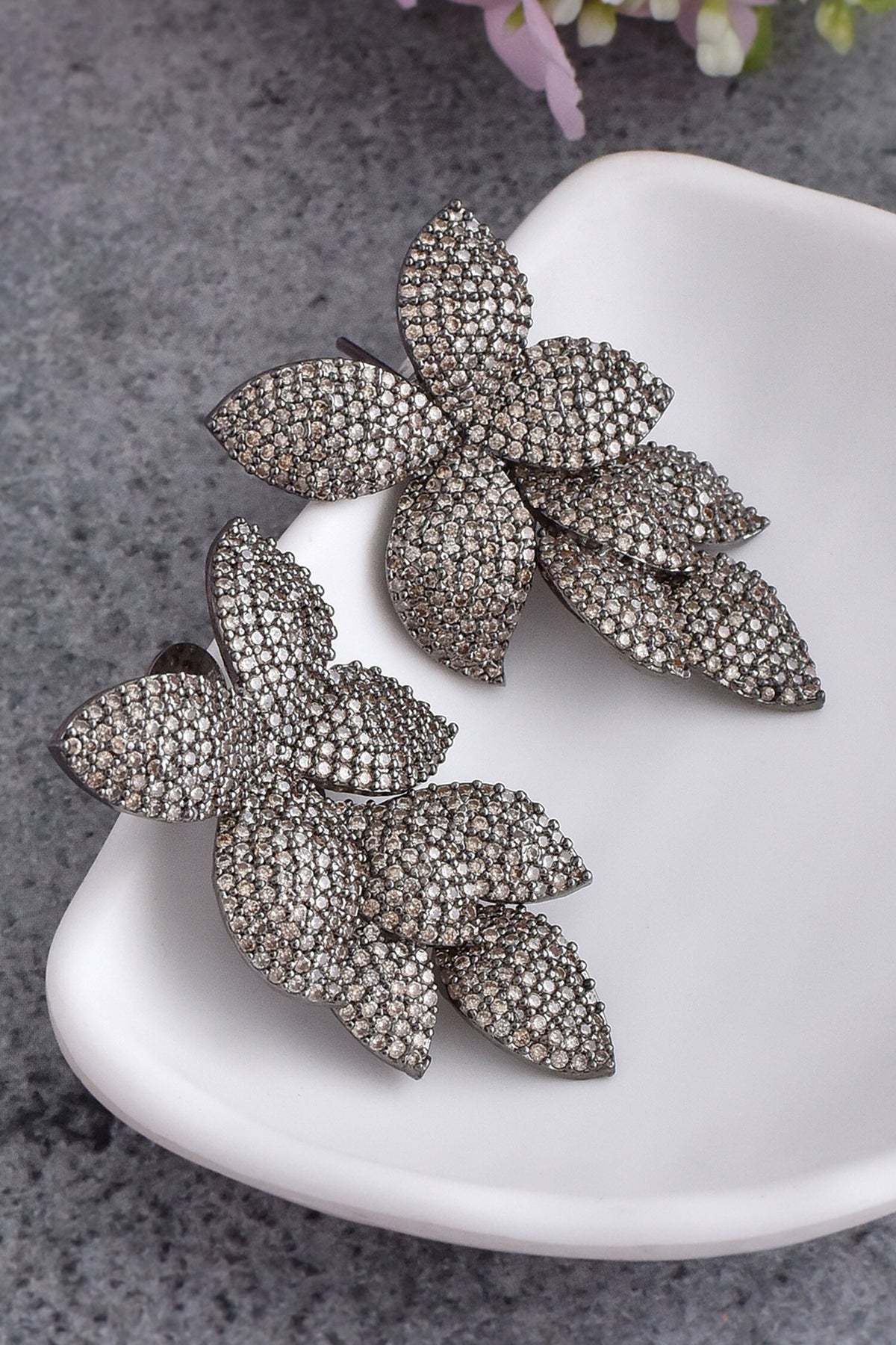 Zirconia Embellished Dangler Earrings 