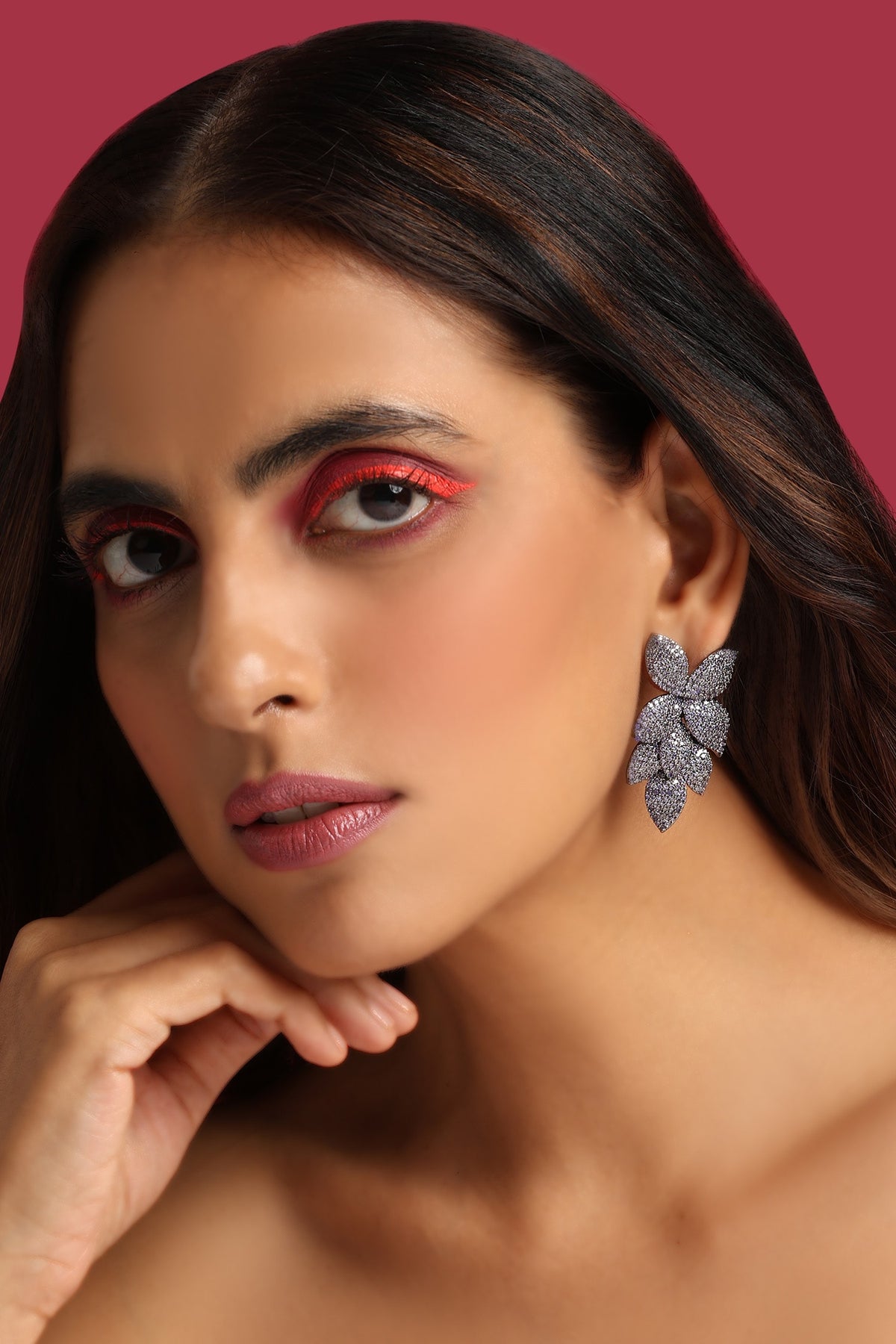Zirconia Embellished Dangler Earrings 