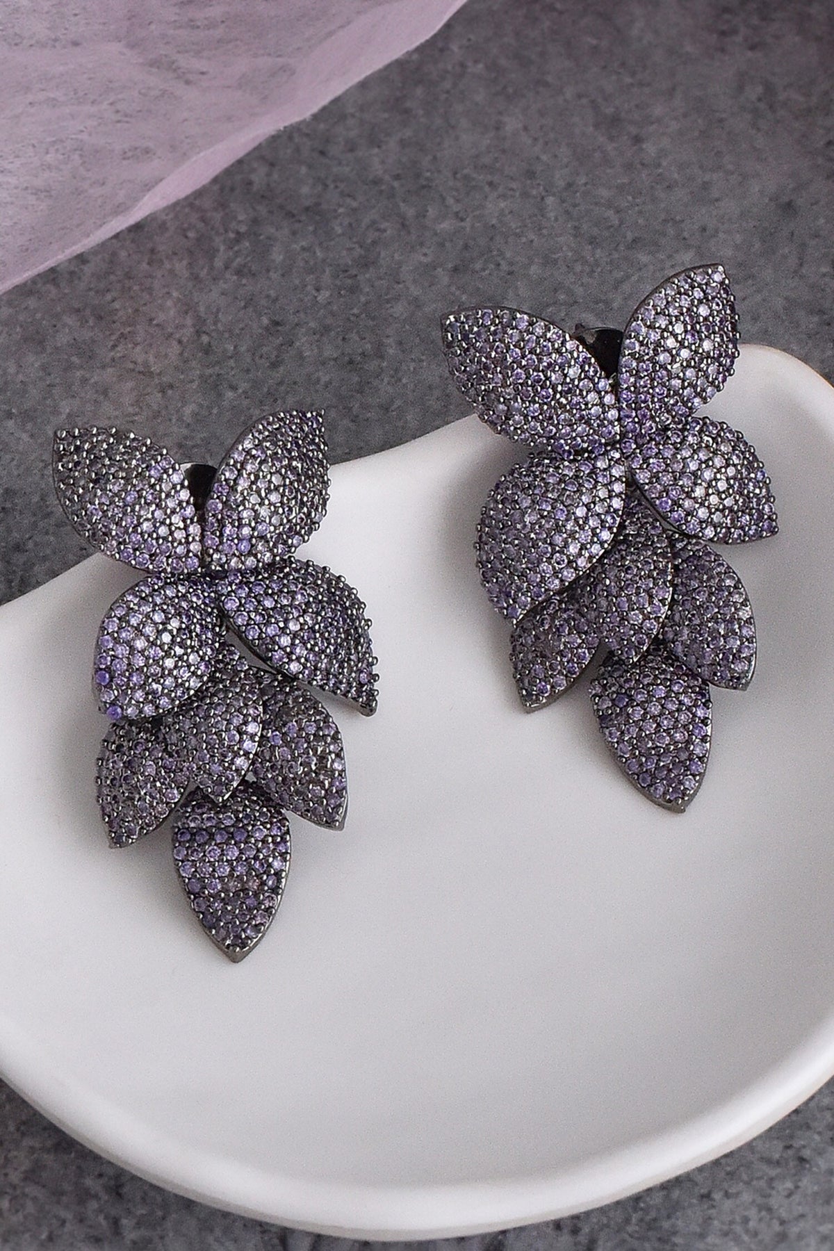 Zirconia Embellished Dangler Earrings 