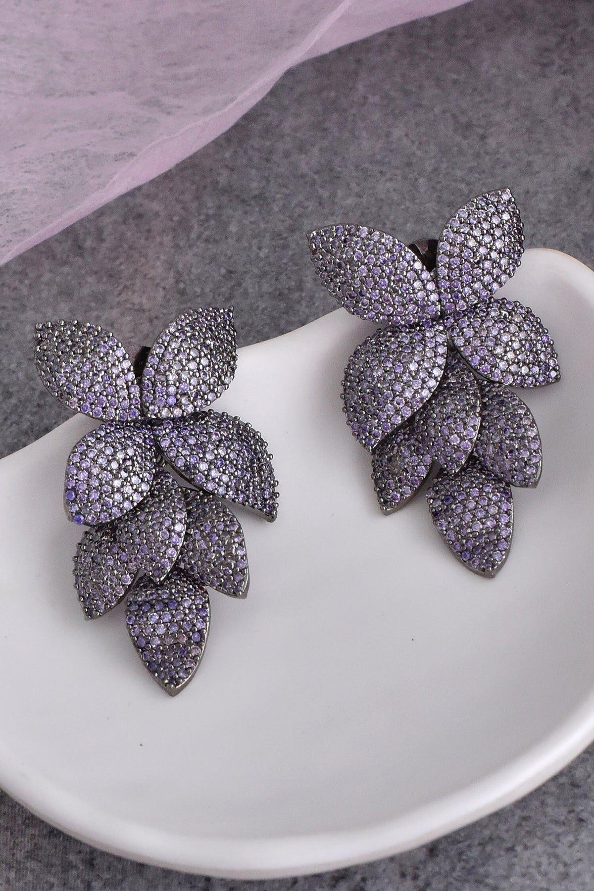 Zirconia Embellished Dangler Earrings 