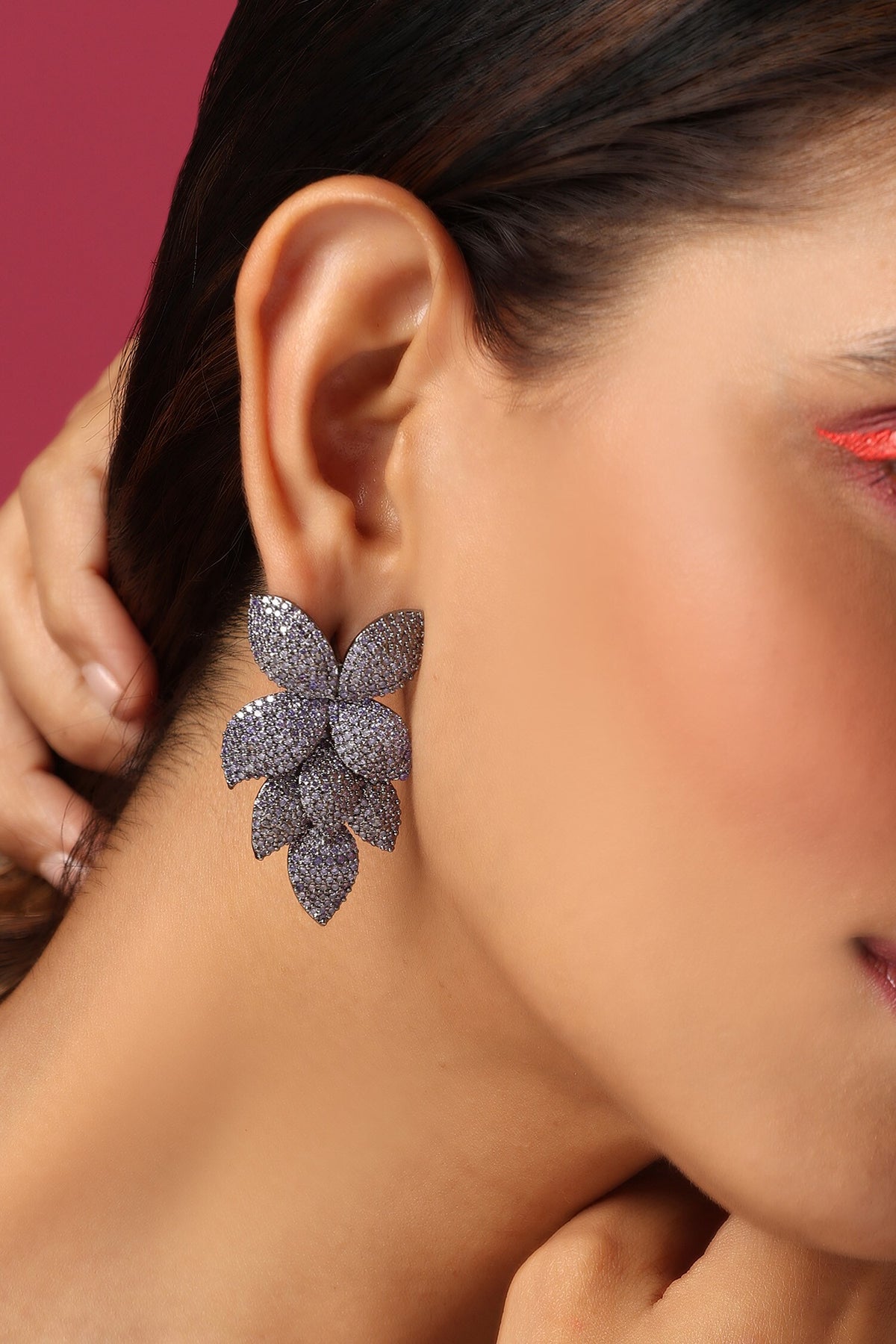 Zirconia Embellished Dangler Earrings 