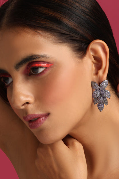 Zirconia Embellished Dangler Earrings 