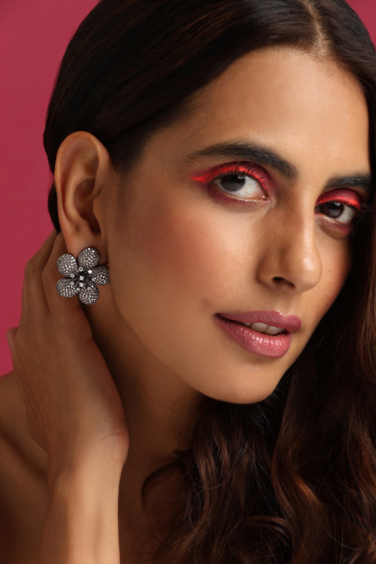 Zirconia Embellished Stud Earrings 