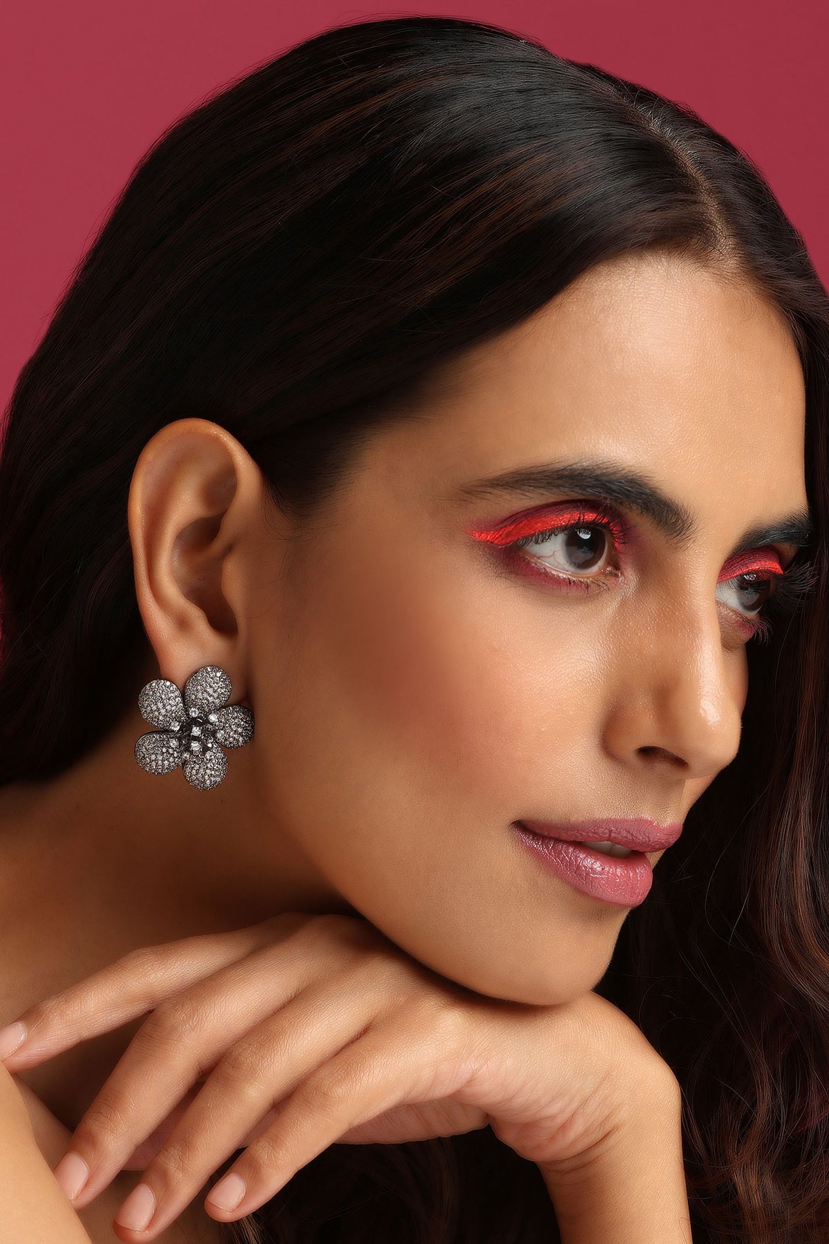 Zirconia Embellished Stud Earrings 
