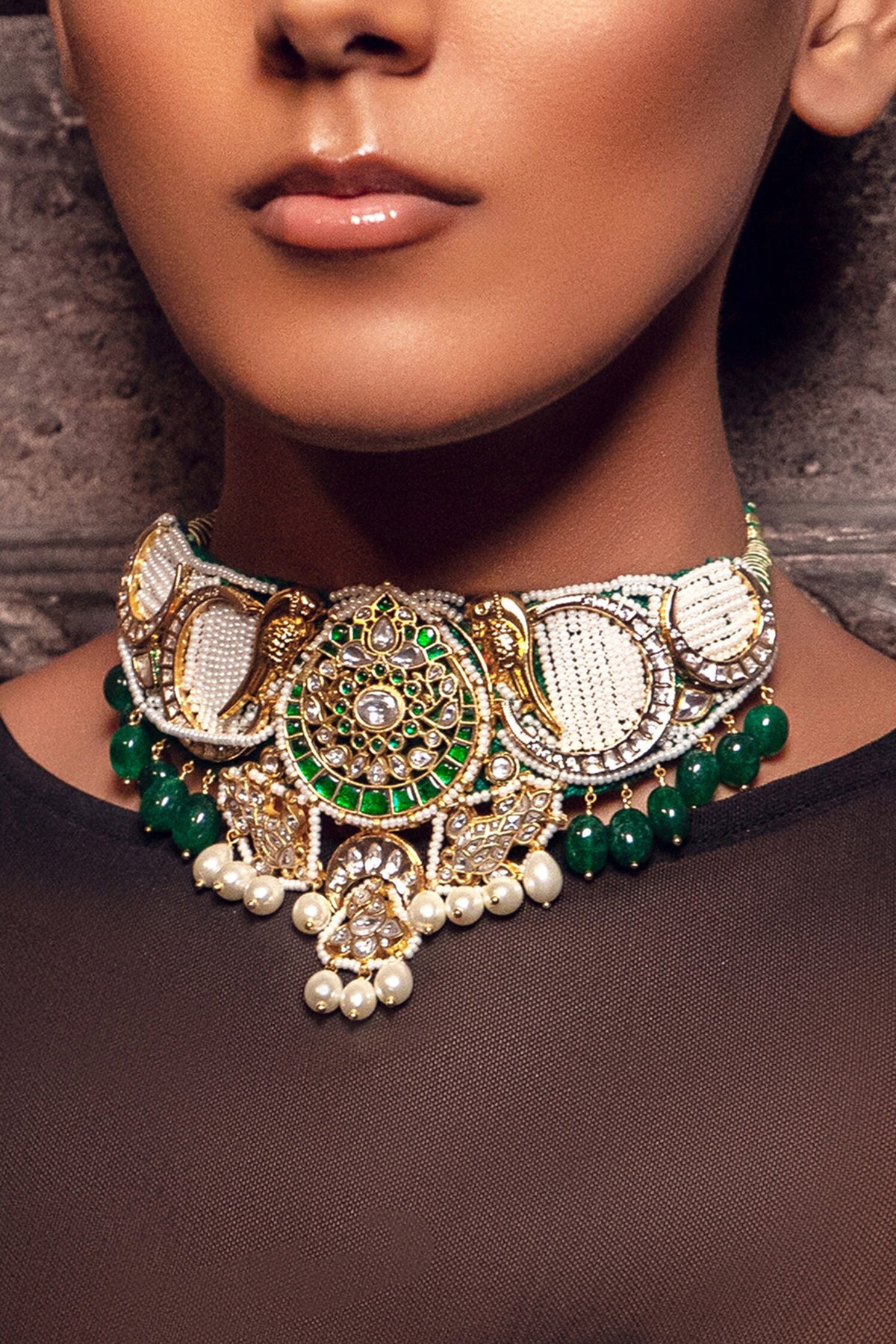 Evermore Pearls Embellished Choker Set 