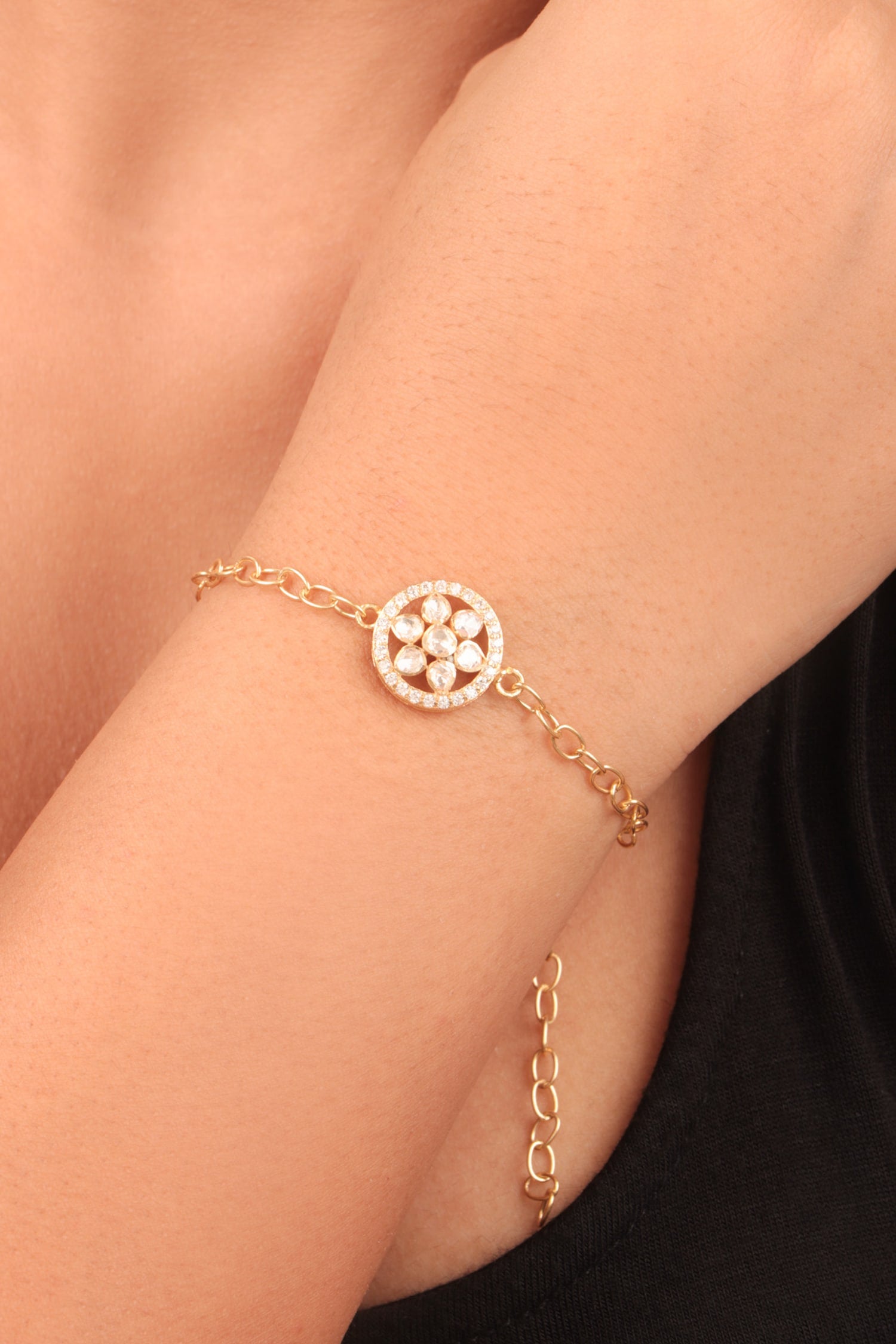 Moissanite Polki Embellished Bracelet 