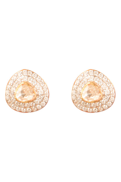 Moissanite Polki Embellished Pendant Set 