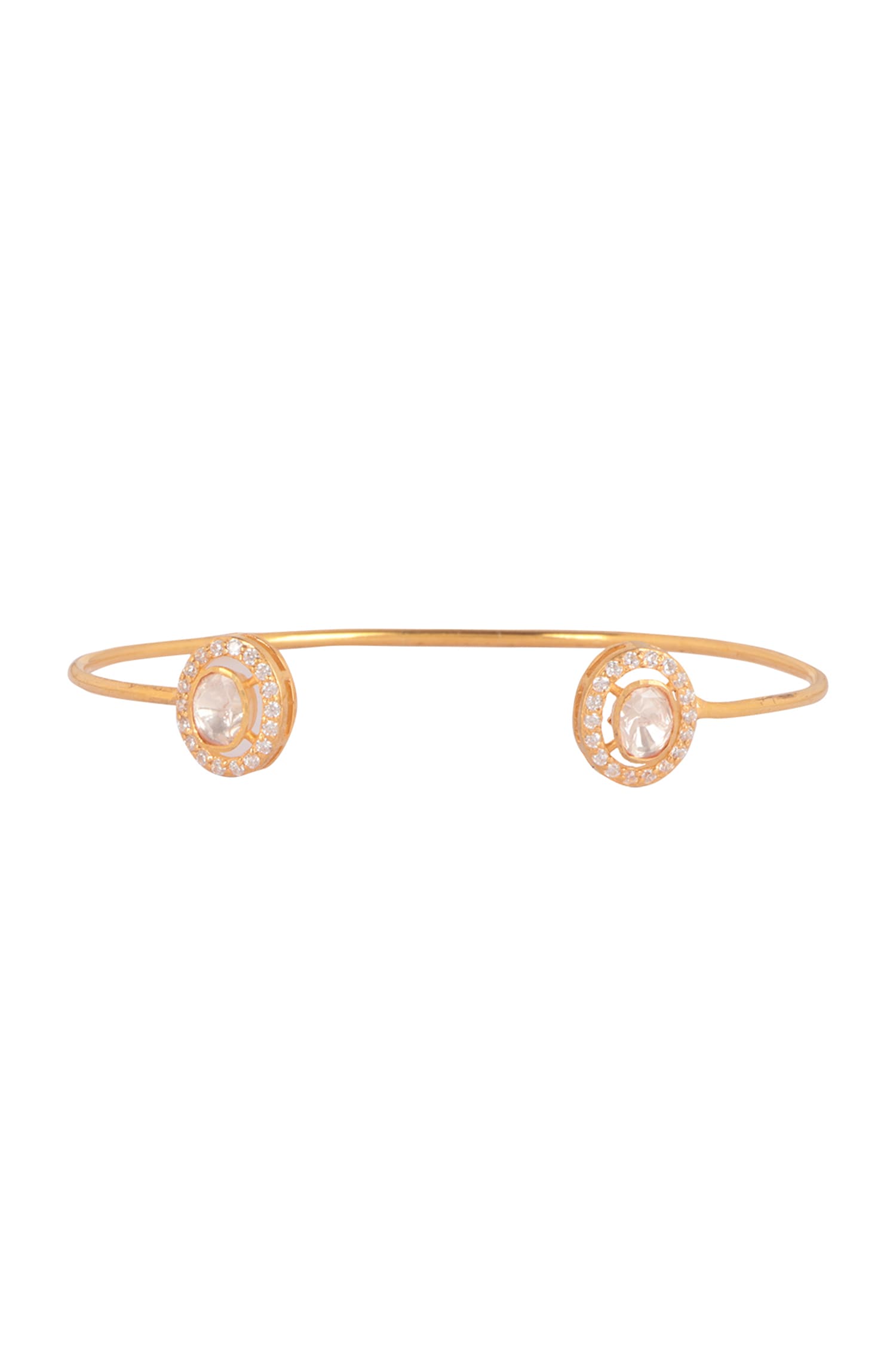 Moissanite Polki Embellished Cuff Bracelet 