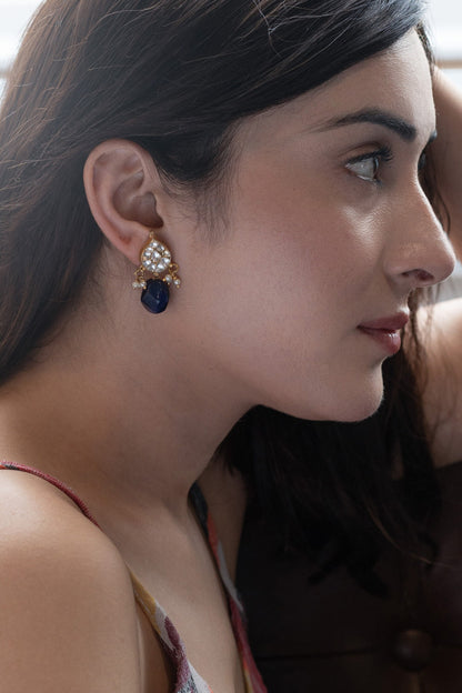 Kundan & Agate Stone Embellished Earrings 