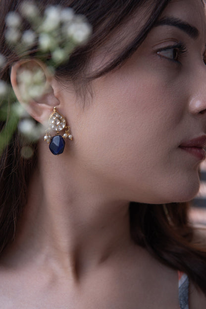 Kundan & Agate Stone Embellished Earrings 