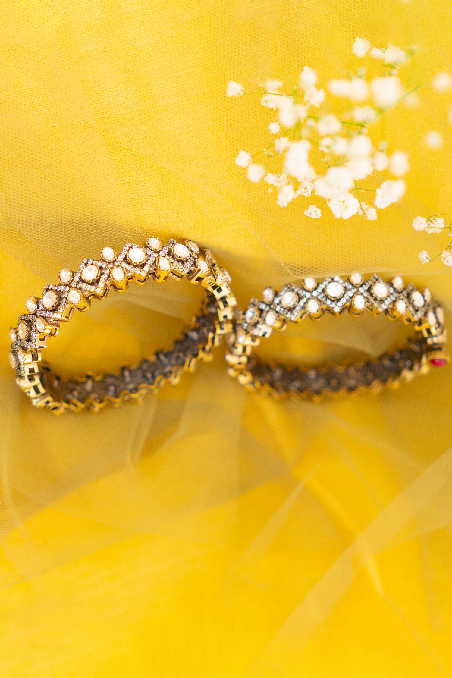 Geometric Polki Kada - Set of 2 