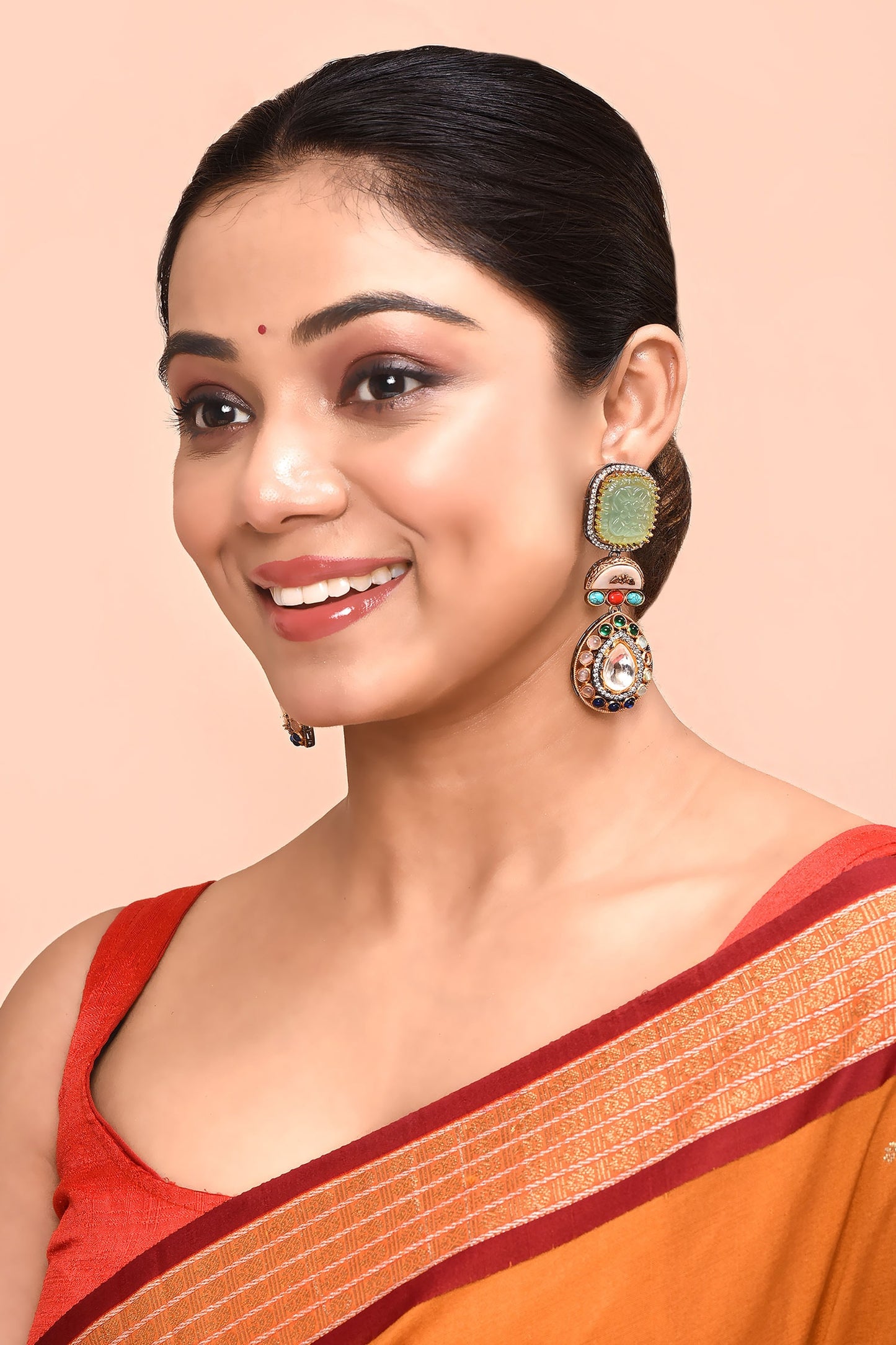 Stone Embellished Earrings 