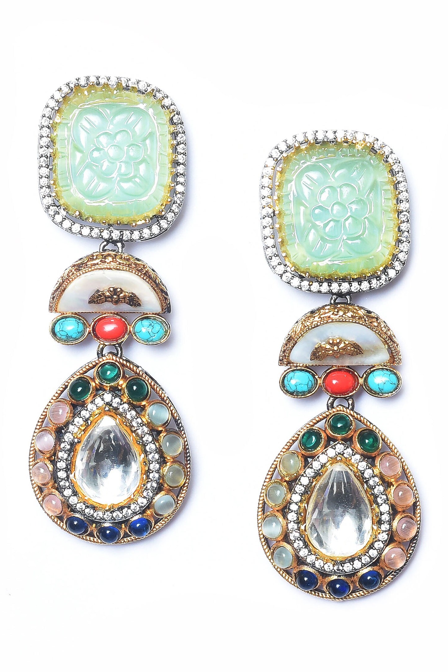 Stone Embellished Earrings 