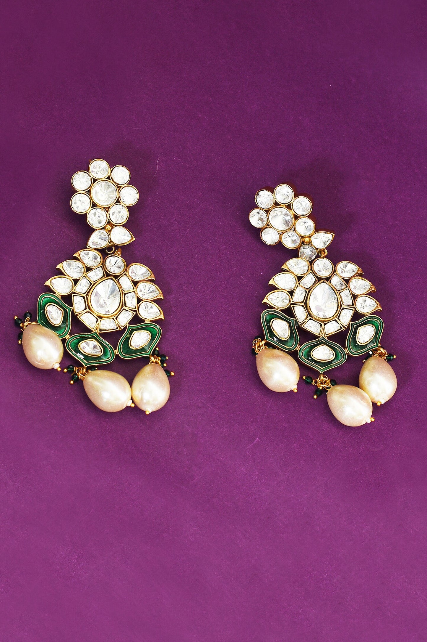 Kundan & Pearl Embellished Earrings 