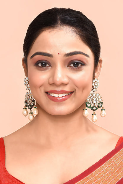 Kundan & Pearl Embellished Earrings 