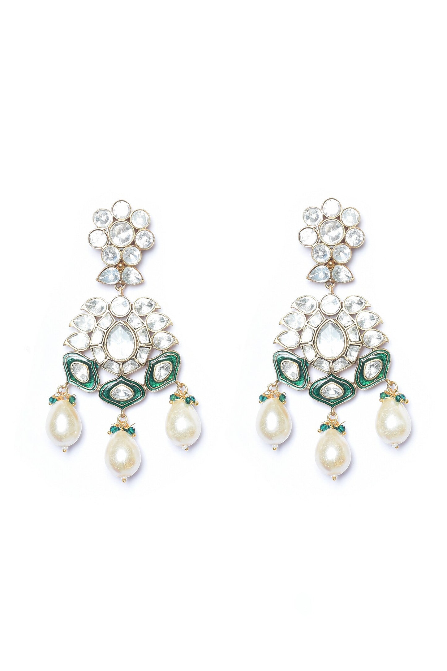 Kundan & Pearl Embellished Earrings 