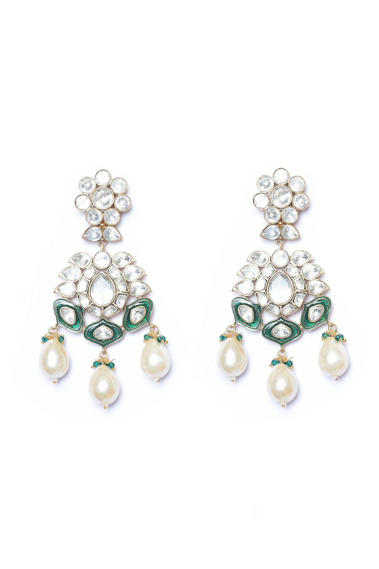 Kundan & Pearl Embellished Earrings 