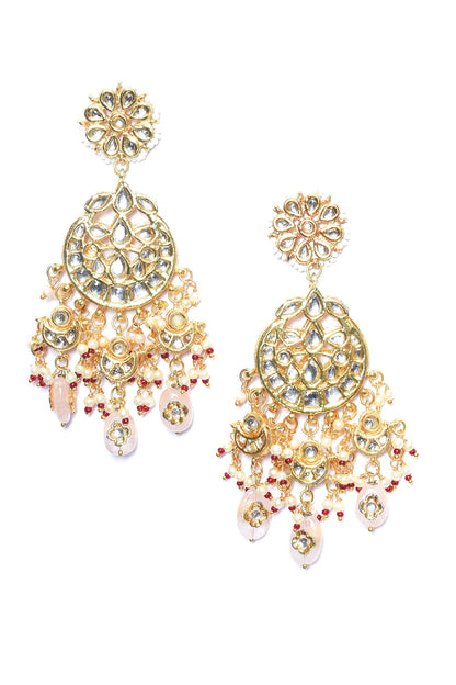 Crecent Kundan Studded Earrings 