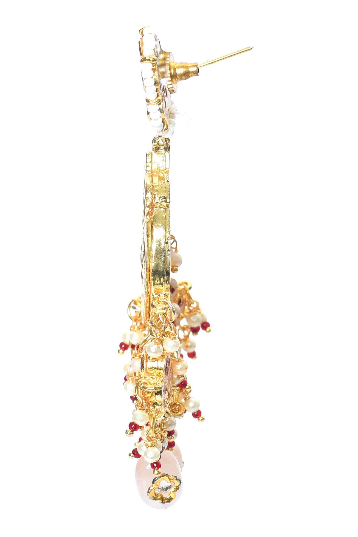 Crecent Kundan Studded Earrings 
