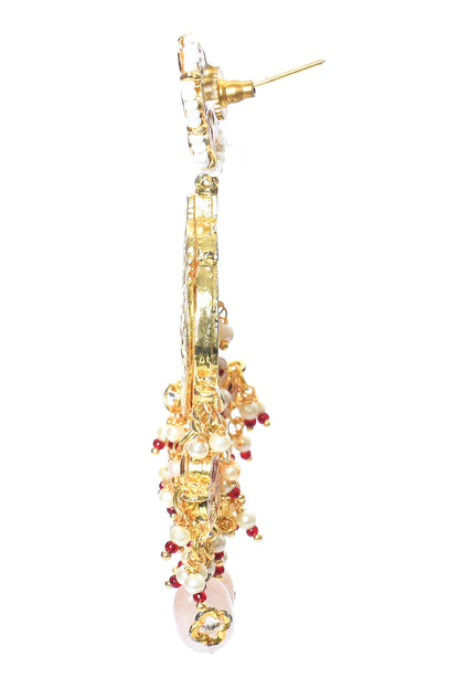 Crecent Kundan Studded Earrings 