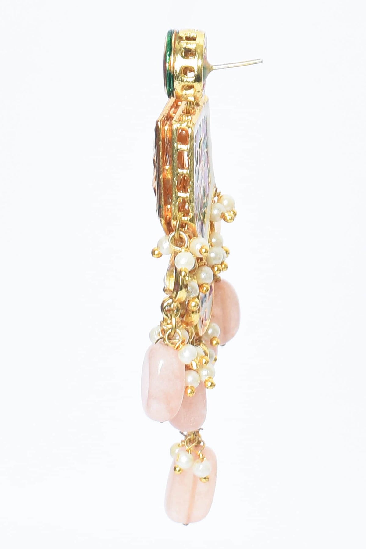 Kundan Drop Bead Studded Earrings 