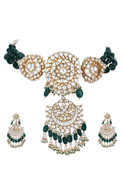 Kundan Embellished Pendant Choker Set 