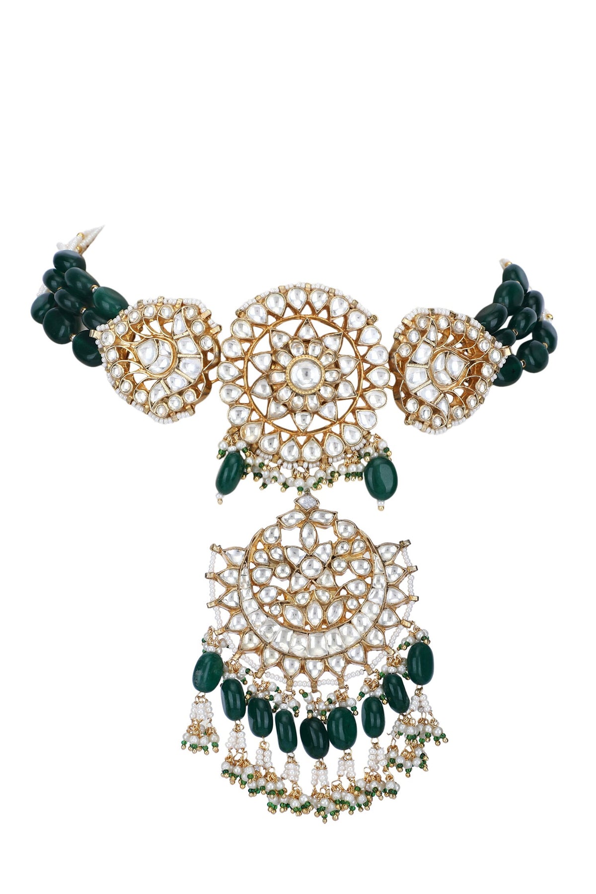 Kundan Embellished Pendant Choker Set 