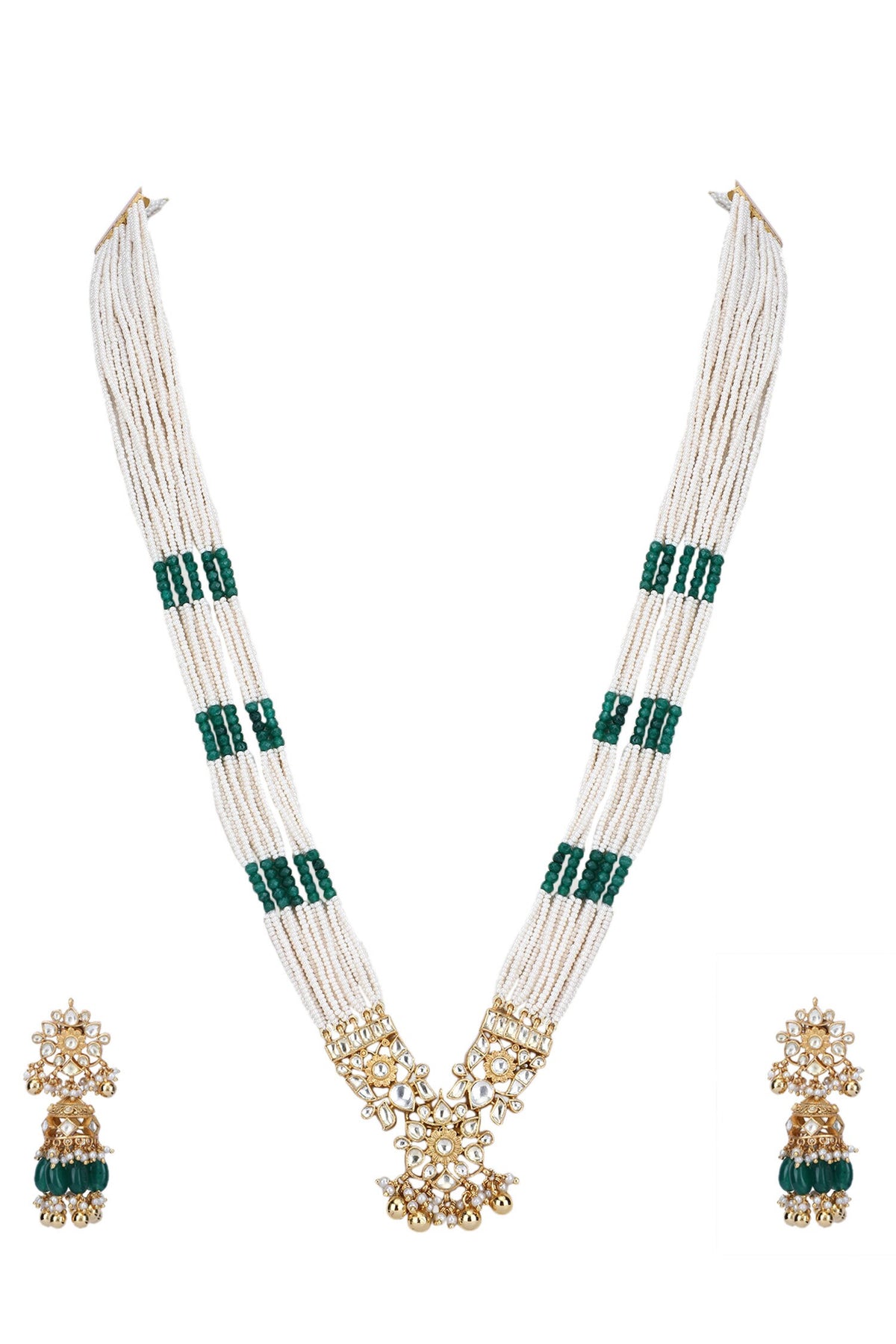 Kundan Embellished Pendant Necklace Set 