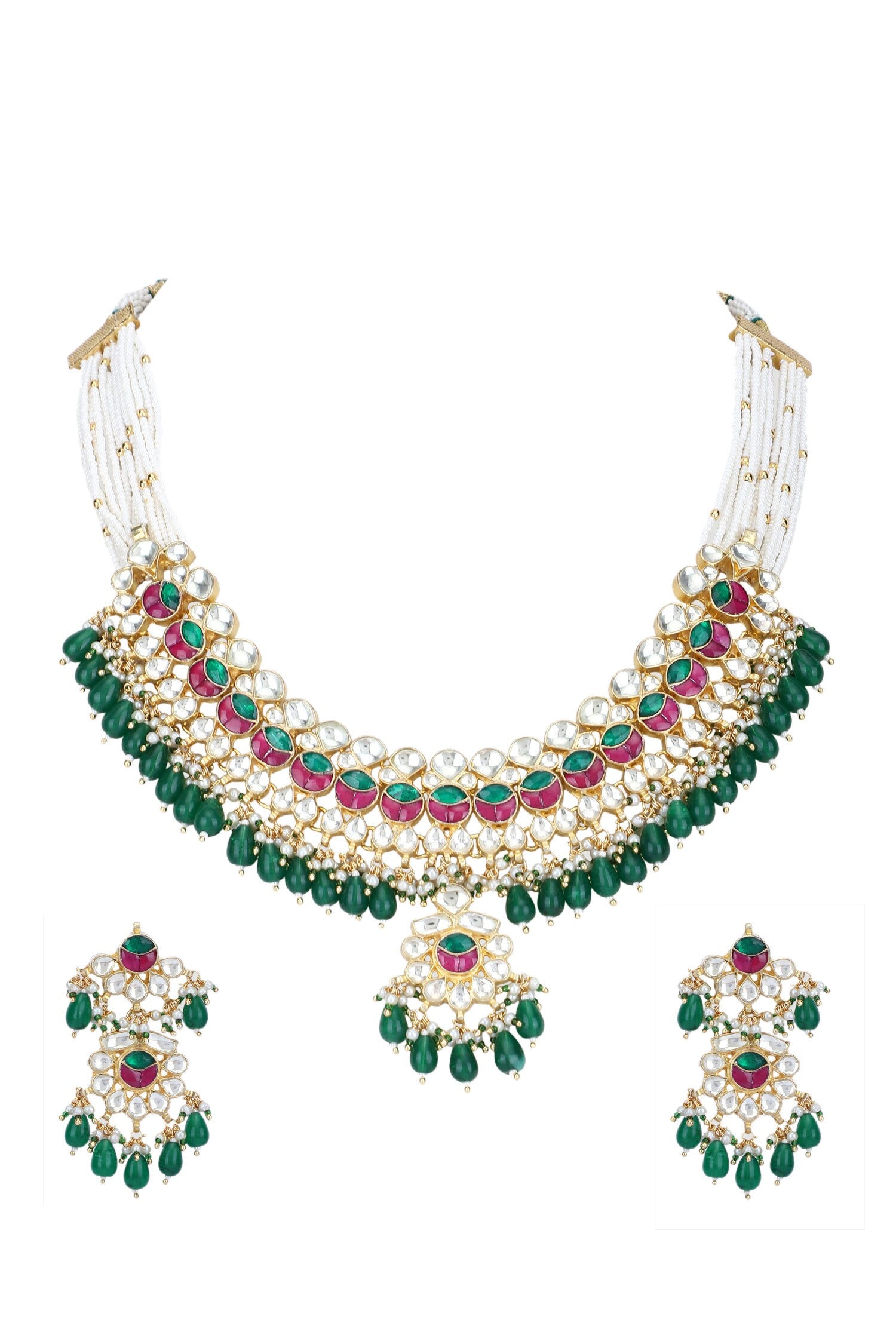 Kundan Embellished Pendant Choker Set 