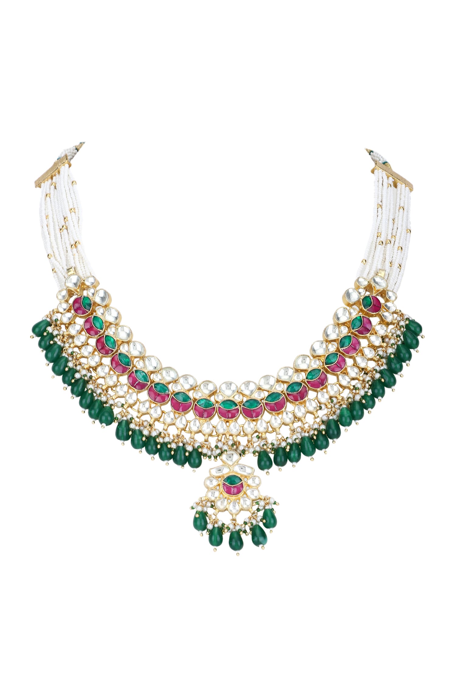 Kundan Embellished Pendant Choker Set 