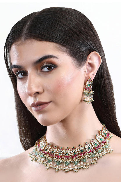 Stone Embellished Choker Set 