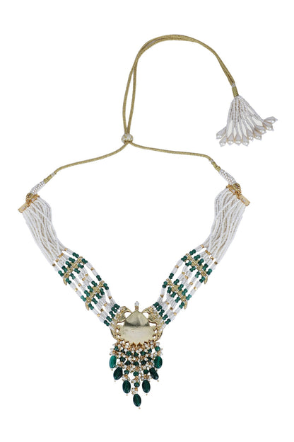 Kundan Embellished Pendant Choker Set 