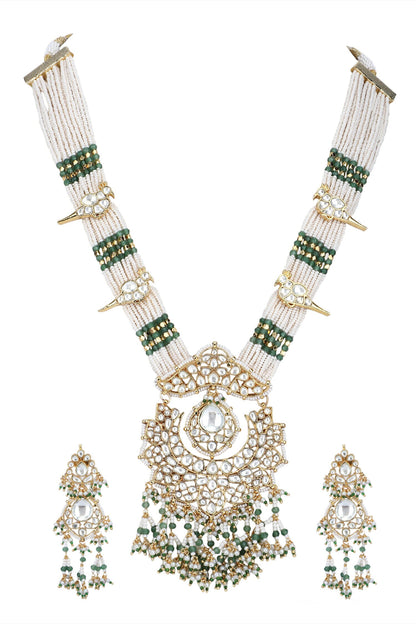 Stone Embellished Pendant Necklace Set 