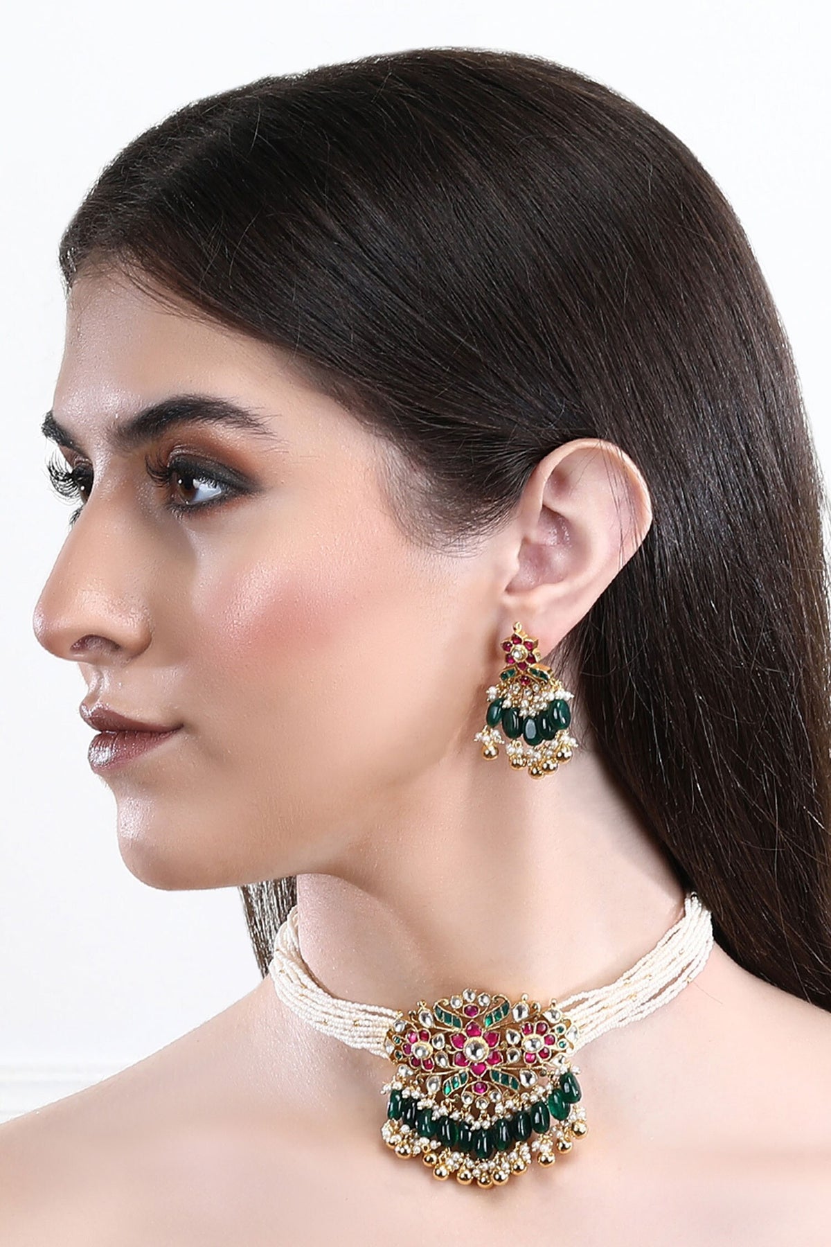 Kundan Studded Pendant Choker Set 