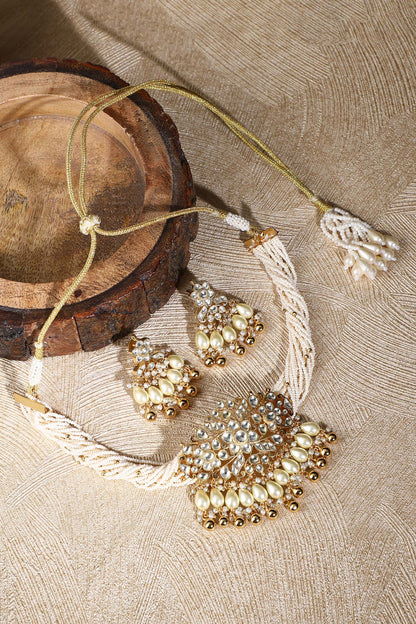 Stone Studded Pendant Choker Set 
