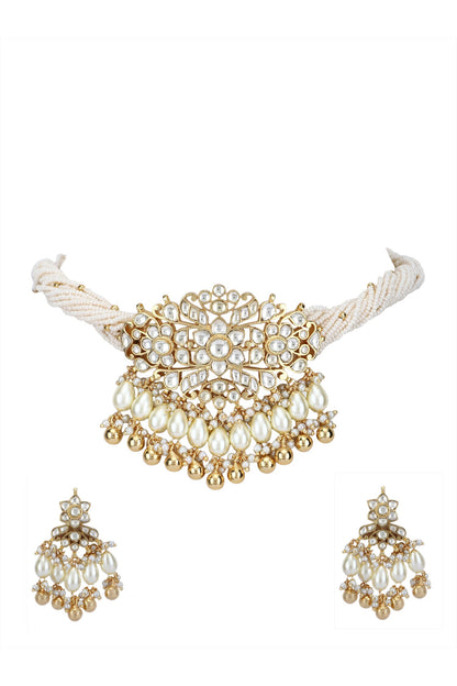 Stone Studded Pendant Choker Set 