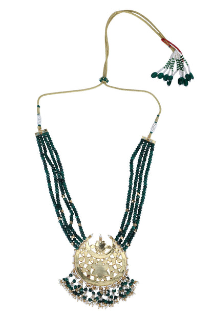 Bead Layered Pendant Choker Set 