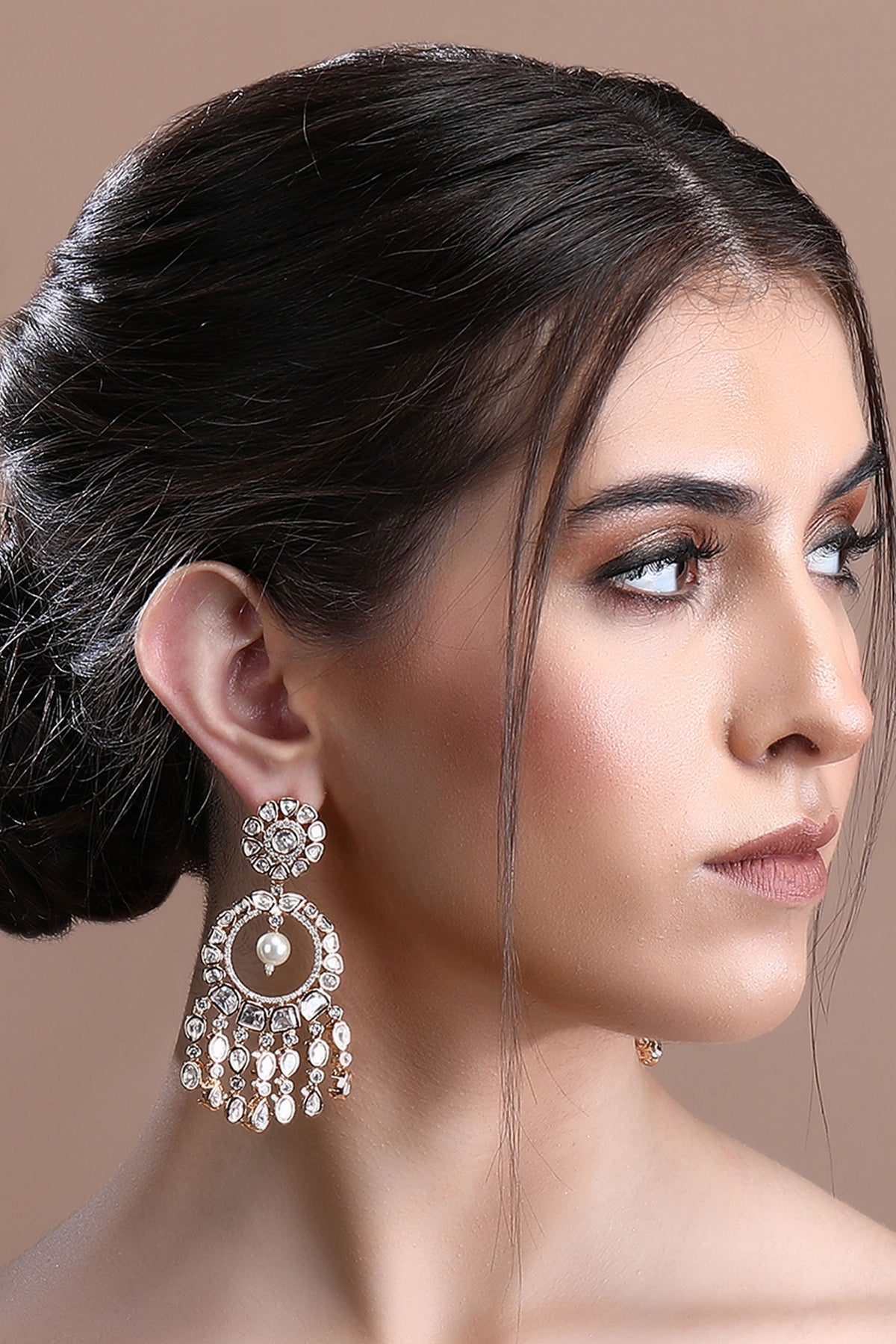 Kundan Embellished Cutwork Earrings 