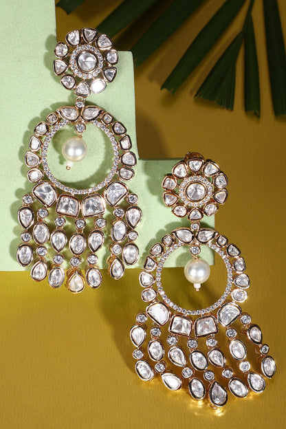 Kundan Embellished Cutwork Earrings 